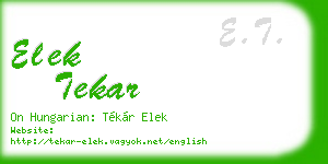 elek tekar business card